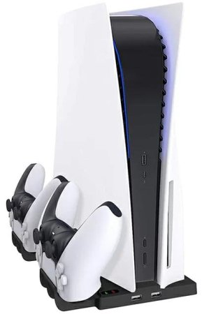Подставка для вертикальной установки консоли + зарядная станция для 2-х геймпадов + USB HUB разветвитель IPLAY (HBS-269) (PS5)