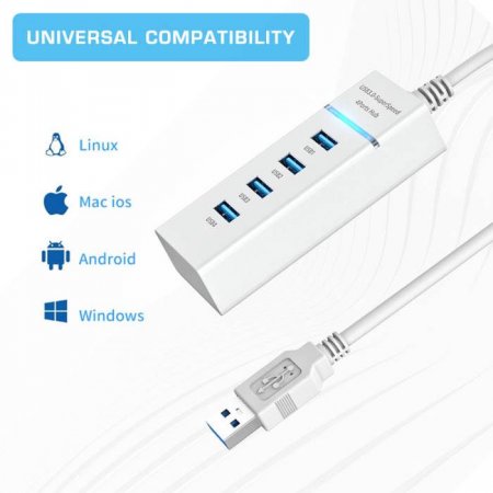   USB 3.0 Super Speed 4 Ports Hub OIVO (IV-P5223) (PS4/PS5/Xbox One/Series X/S/PC) 
