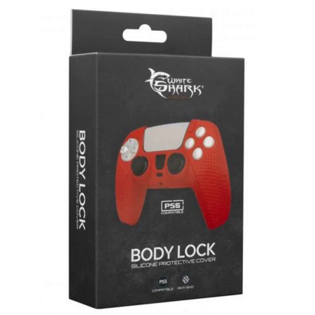 Силиконовый чехол Body Lock Silicone Protective Cover White Shark для геймпада Playstation DualSense Red (Красный) (PS5)