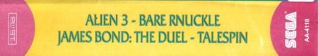 Сборник игр 4 в 1 AA-4118(RU) ALIEN 3 / BARE KNUCKLE /JAMES BOND: THE DUEL / TALE SPIN Русская Версия (16 bit) 
