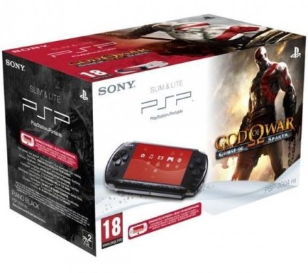 Sony PlayStation Portable Slim Lite PSP-3008 Black Rus + игра God of War: Призрак Спарты Русская Версия
