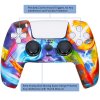 Защитный силиконовый чехол + 2 накладки на стики для геймпада Playstation DualSense Белая Радуга (PS5)