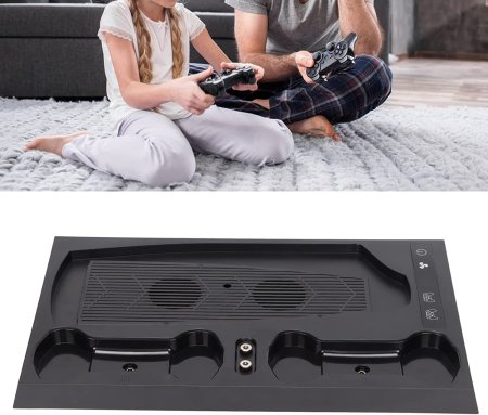 Подставка для вертикальной установки консоли + охлаждение + зарядная станция для 2-х геймпадов (GP5-1510) (PS5)