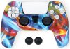 Защитный силиконовый чехол + 2 накладки на стики для геймпада Playstation DualSense Белая Радуга (PS5)