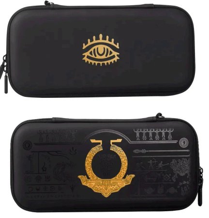 Чехол-сумка + Защитный чехол Crystal Case + Накладки на стики The Legend of Zelda: Tears of the Kingdom Черный (Black) (Switch/Switch OLED)