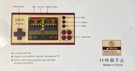 Портативная игровая приставка 8 bit Retro K30 аналог Ну Погоди + 500 встроенных игр для 8 bit, Денди (Dendy)
