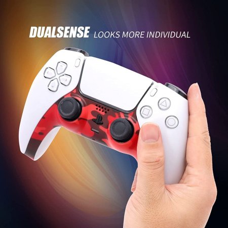 Декоративная панель для геймпада Playstation DualSense (GAM-P5001) Красный Камуфляж (Red Camuflage) (PS5)