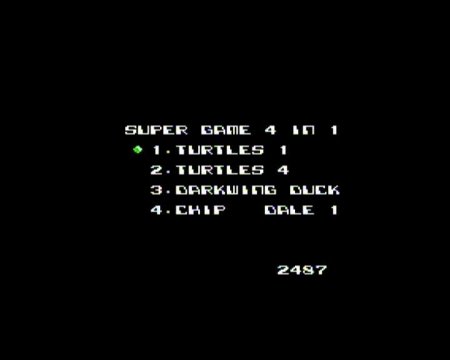 Сборник игр 4 в 1 AA-2489 TURTLES 1+4 / CHIP and DALE 1+2 (8 bit) для Денди 