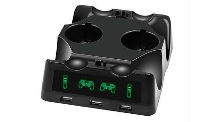  Зарядная станция для 2-х геймпадов DualShock 4 и 2-х контроллеров PS Move IPLAY (HBP-118) (PS4 FAT/SLIM/PRO) 