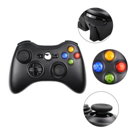 Геймпад беспроводной Wireless Controller для Xbox 360 (Black) Черный (Xbox 360) 