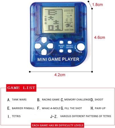 Портативная игровая приставка Tetris Мini (тетрис мини) (JY-3081) черный