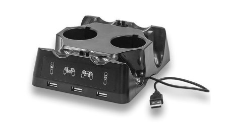  Зарядная станция для 2-х геймпадов DualShock 4 и 2-х контроллеров PS Move IPLAY (HBP-118) (PS4 FAT/SLIM/PRO) 