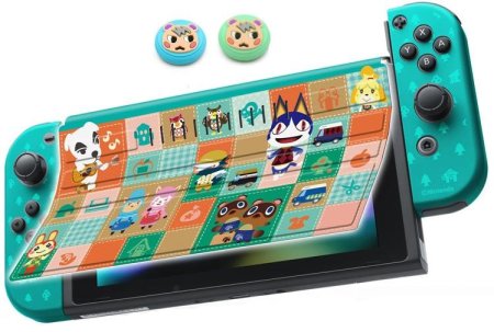 Чехол-шторка на экран + силиконовый чехол для Joy-Con + накладки на стики (Mumi Dog) (GNS-102) (Switch)