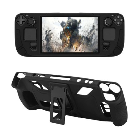 Чехол с подставкой для Valve Steam Deck Silicon Case (GP-823) Черный (Black) 