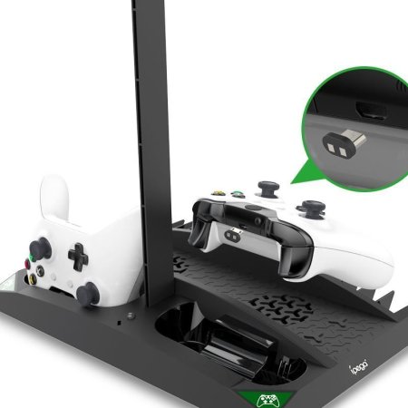 Подставка для вертикальной установки консоли + охлаждение + зарядная станция + подставка под игры + подставка под гарнитуру iPega (XB-007) (Xbox One FAT/S/X) 