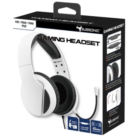 Игровая гарнитура проводная Subsonic Gaming Headset (White) Белый (PS4/PS5/Xbox One/Series XSwitch/Android/IOS/PC) 
