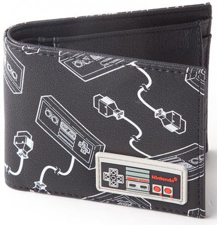   Difuzed: Nintendo: NES Controller AOP Bifold Wallet With Rubber Patch