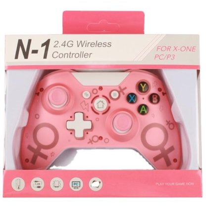 Геймпад беспроводной Controller Wireless N-1 2.4G (Pink) (Розовый) (Xbox One/Series X/S/PS3/PC) 