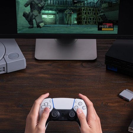 Адаптер для подключения беспроводного геймпада Xbox/PS5/PS4 к PS One/PS2/PC 8BitDo (PC/Switch) 