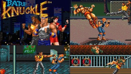 Сборник игр 4 в 1 KC-428 BARE KNUCKLE / DESERT STRIKE / SUPER VOLLEYBALL / TECMO WORLD CUP 92 Русская Версия (16 bit) 