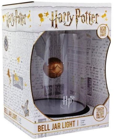  Светильник Paladone: Гарри Поттер (Harry Potter) Колпак освещаемый с золотым снитчем (Bell Jar Light Golden Snitch) 20 см