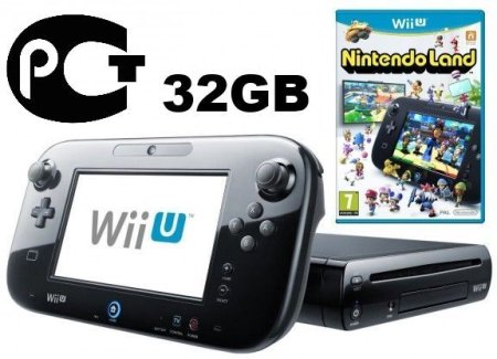 Nintendo Wii U 32 GB Premium Pack Rus Black (Чёрная) + Nintendo Land (Русcкая версия)